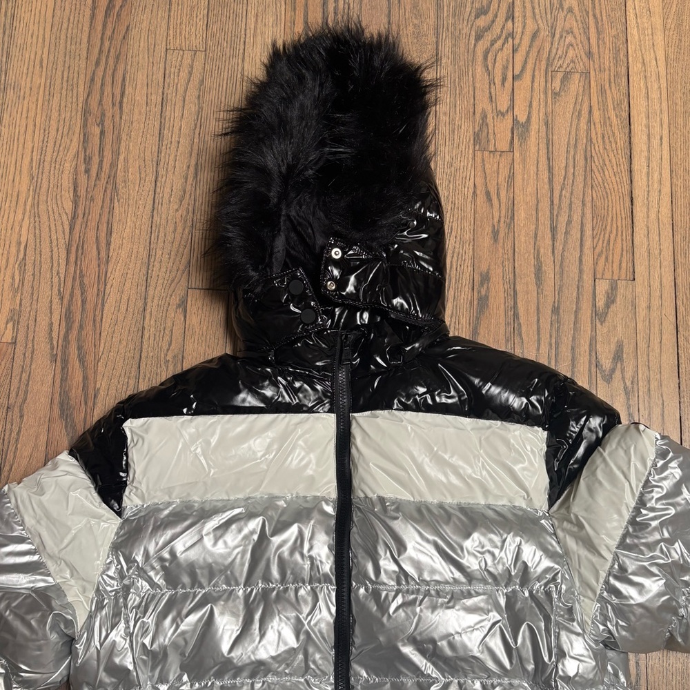 Makobi Men’s Black/Silver/White Puffer Jacket